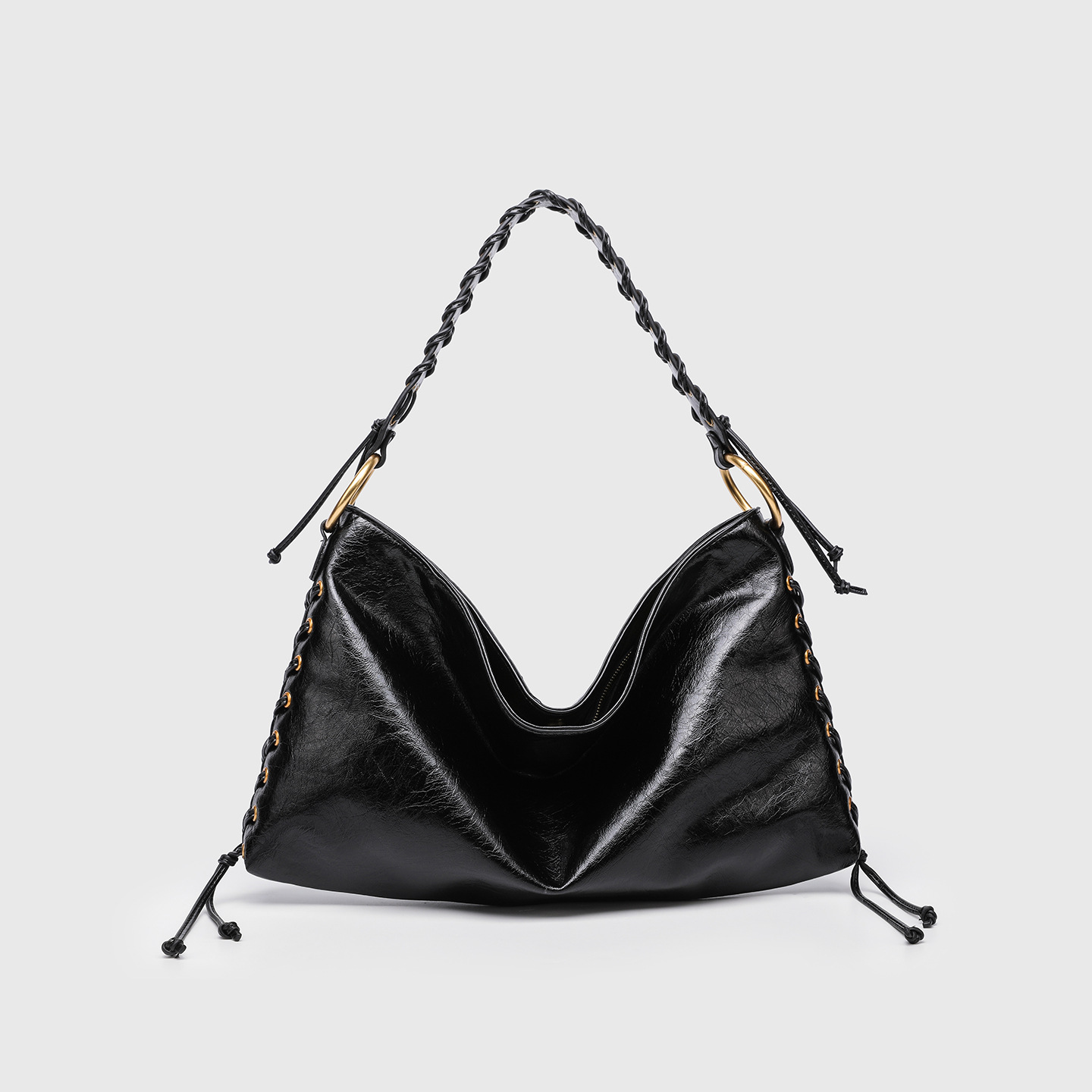 Z cross-border large capacity women's bag woven handbag shoulder bag metal buckle decoration casual women's bag
