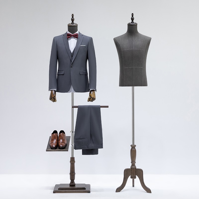 Korean style men's clothing store, model props, men's half body display window, human platform display, clothing store, suit and dress display rack, full body