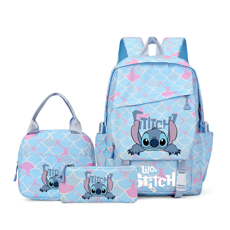 New Stitch Student Three Piece Set Backpack Large Capacity Backpack Wholesale Cross border Foreign Trade Amazon Edition