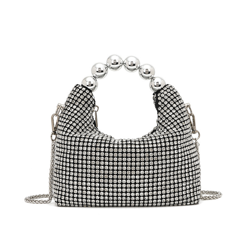 Cross border dropshipping wholesale full diamond handbag women's bag 2024 summer new fashion chain inlaid diamond single shoulder diagonal cross bag