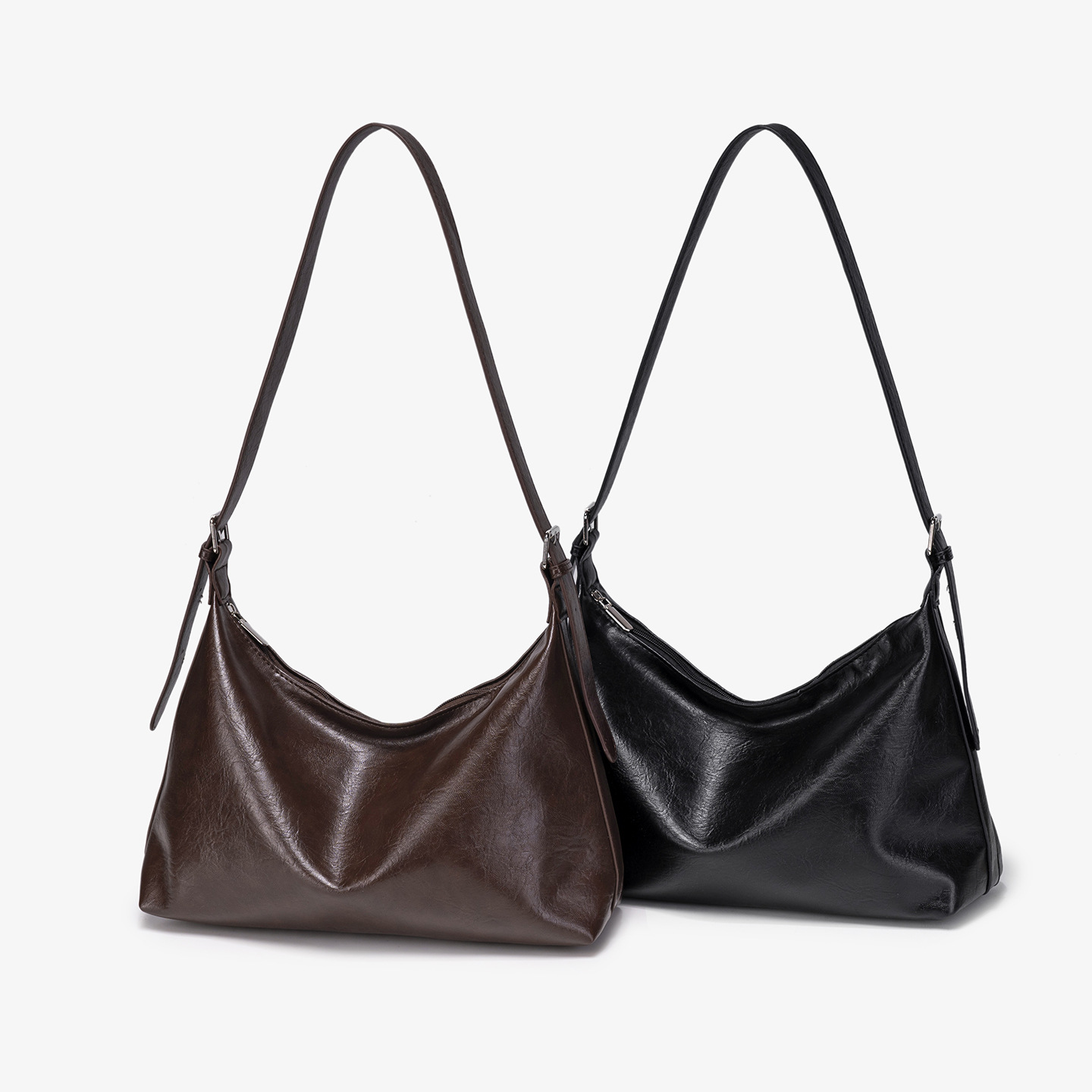 Korean style minimalist and high-end tote bag for daily commuting, light retro PU soft surface, large capacity single shoulder underarm women's bag