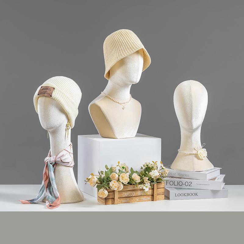 Clothing Store Color Velvet Head Model Prop Hat Display Stand Fake Head Display Stand Model Display Stand Full Body