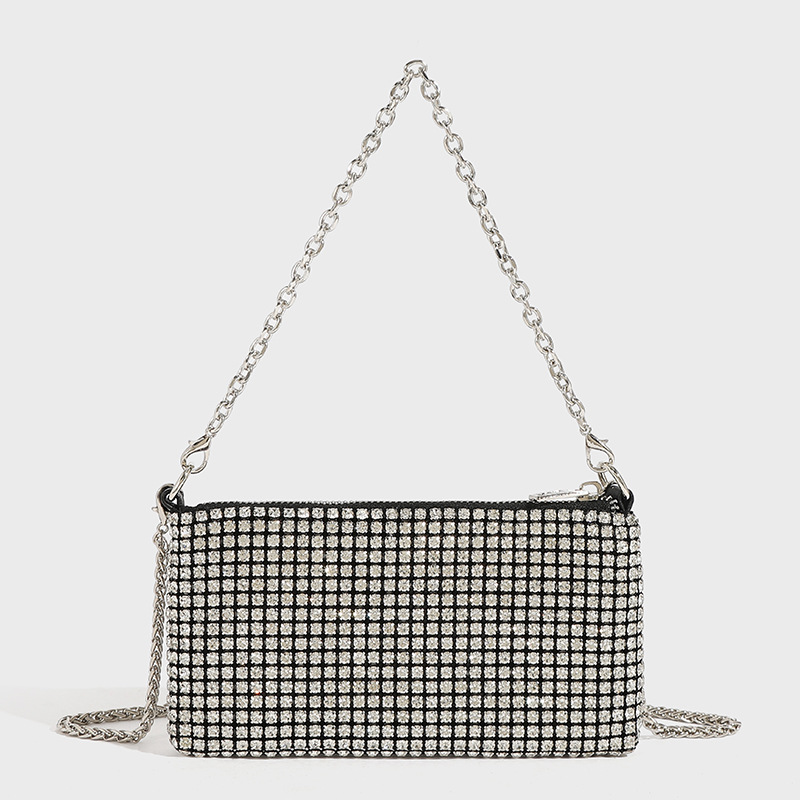 Trendy Diamond Chain Phone Bag for Women 2026 New Style Versatile Water Diamond Bag Mini Texture Single Shoulder Crossbody Bag