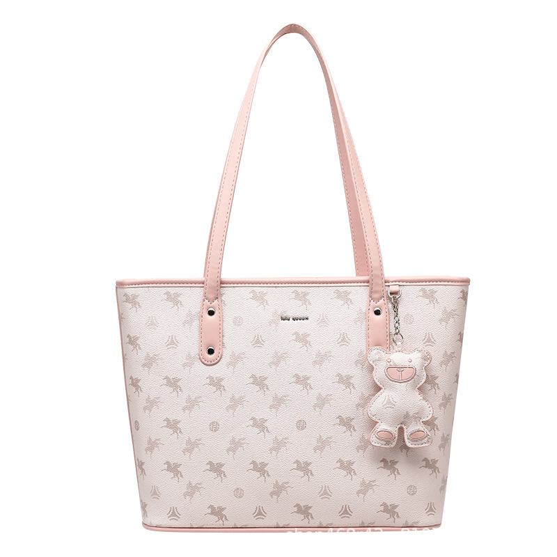 LULU QUEEN Flying Horse Tote Female Large Capacity College Student Commuter Single Shoulder Handbag Printed New Tote Bag