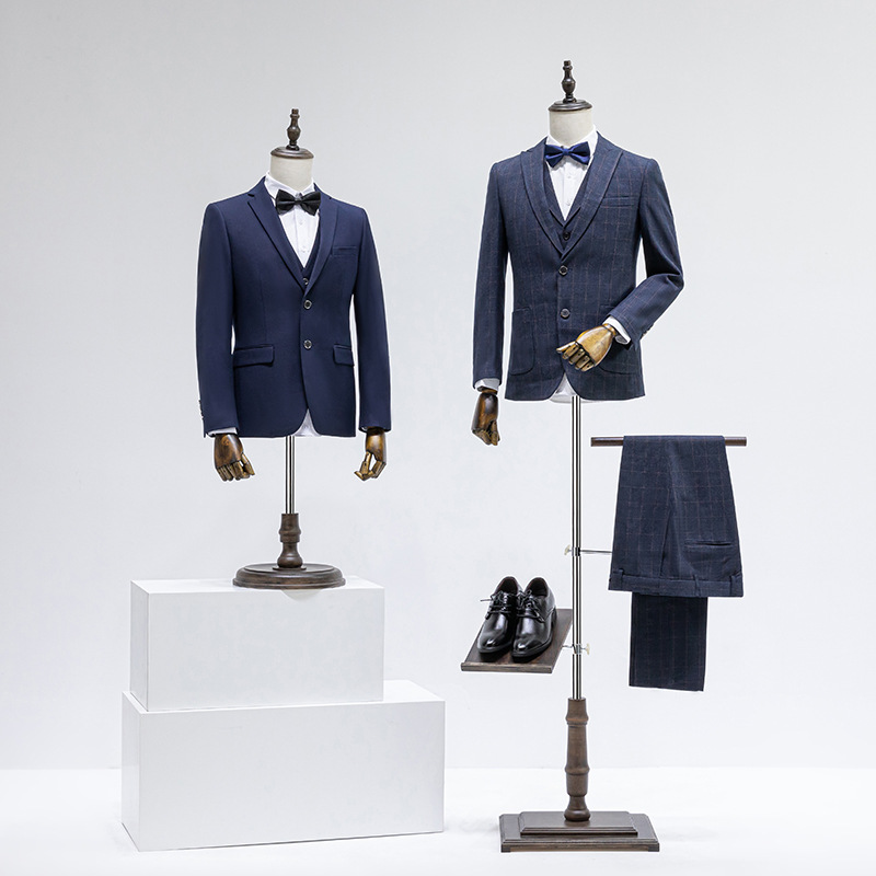 Clothing store full body model props, men's stage showcase, suit display stand, half body mannequin model wholesale