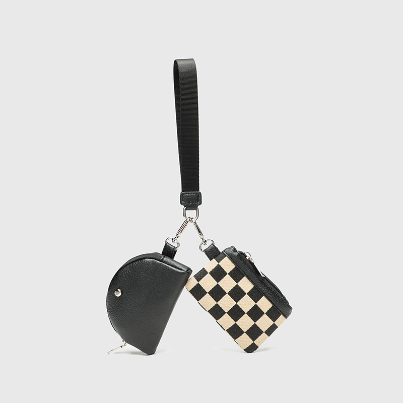 Spot Amazon Lulu Multi functional Fashion Checkerboard Women's Wrist Bag Portable Simple Mini Wallet