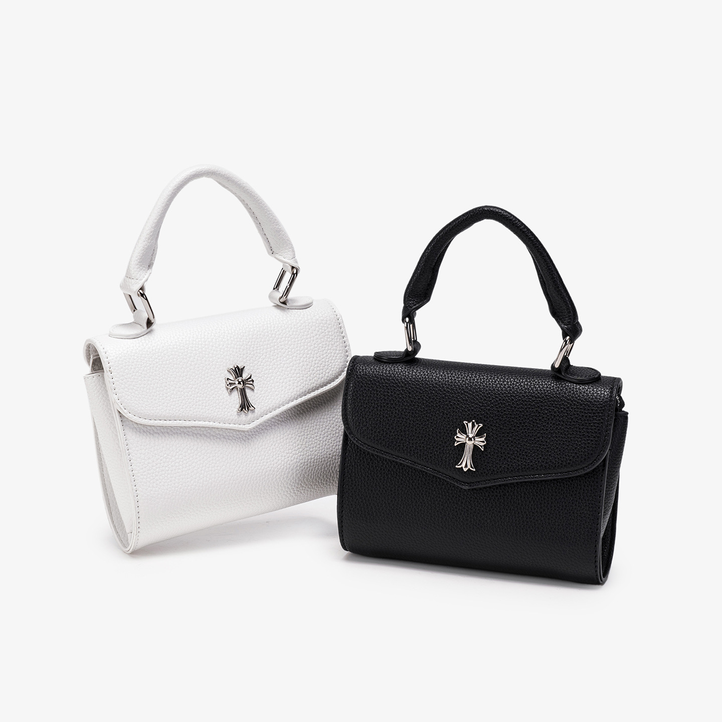 2026 new niche design Kroos Heart Handheld Women's Bag PU Leather Commuter Simple Small Square Bag Diagonal Cross Shoulder Bag Trend