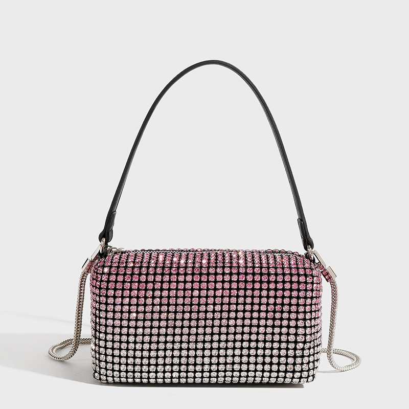 Cross border popular king bag, rhinestone bag, women's handmade diamond inlaid full diamond handbag, chain small square bag, crossbody bag