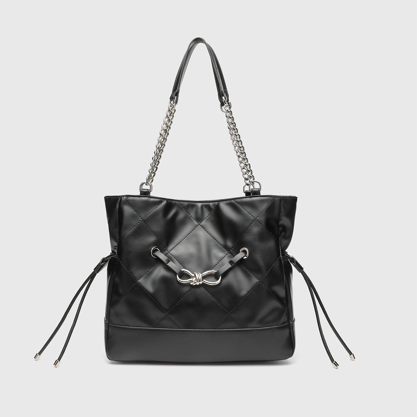 Niche high-end diamond grid chain bag 2025 new fashion versatile shoulder bag large capacity commuting tote bag