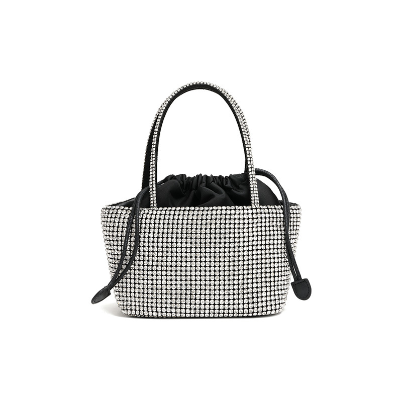 King Water Diamond Bag Women's 2026 Summer Diamond Set Drawstring Basket Handbag Shoulder Bag Diagonal Cross Bag Light Luxury