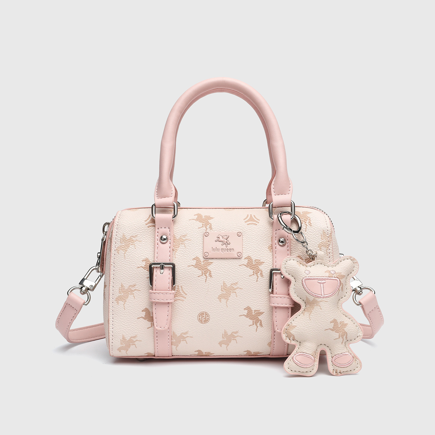 Feima Women's Bag Women's 2025 New Pillow Bag Commuter Crossbody Bag Boston Bag with Bear Pendant