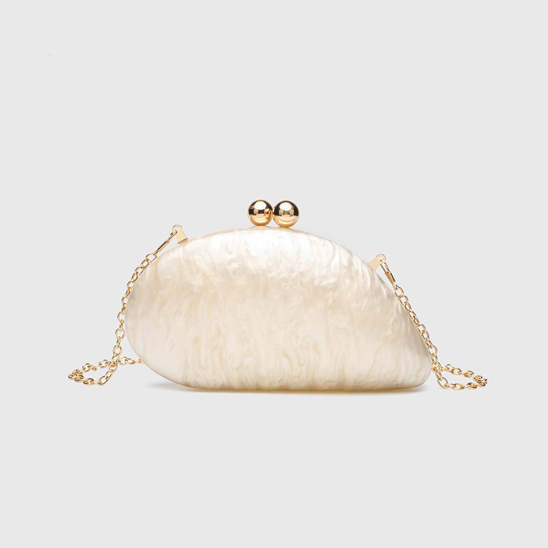 Cross border foreign trade women's new acrylic dinner bag, one shoulder diagonal cross wedding banquet handbag, bead chain bag