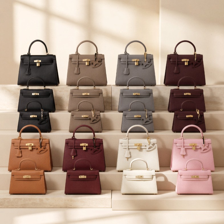 2026 Trendy New Pikali Bag Women's Leather Lock Shoulder Cross Carry Kelly Bag Large Capacity Handbag