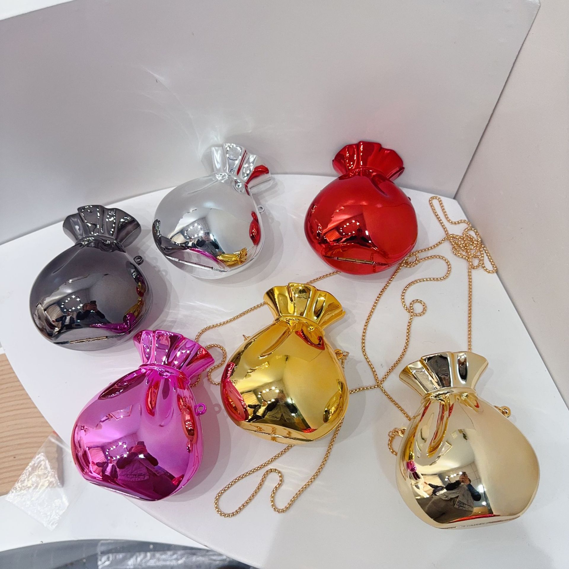 2026 New Cross border Mini Acrylic Bag, Lucky Bag, Bright Face Money Bag, Chain Bar, Crossbody Mini Children's Bag