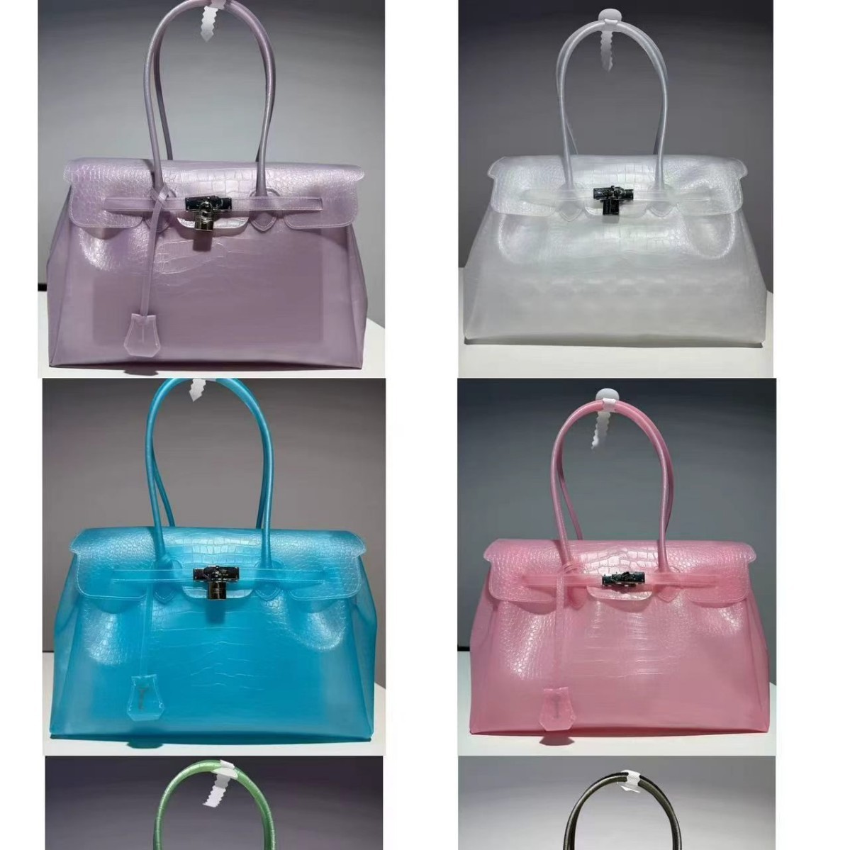 Jellybirkin handbag TPU transparent jelly bag shoulder bag Kiikii same jelly bag tote bag