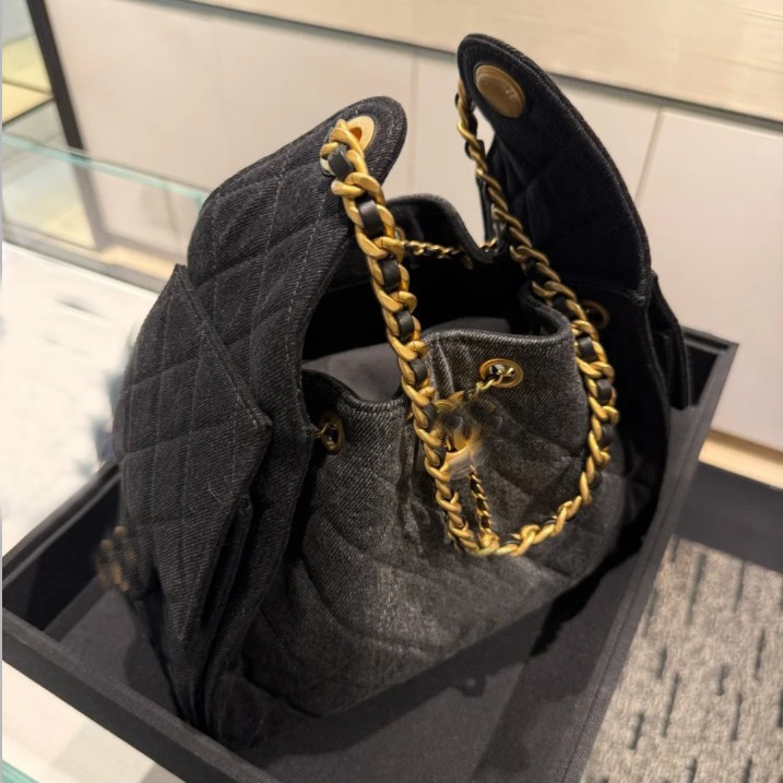 Cross border Fragrant Grandma Denim 25C Hobo Bucket Bag 25bag Women's Bag Trendy Fashion Style