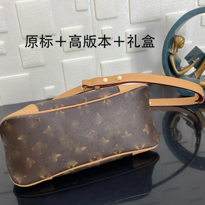 2025 New Fashionable Large Capacity Old Flower Horn Cross Shoulder Bag Underarm Single Shoulder Bag for Women