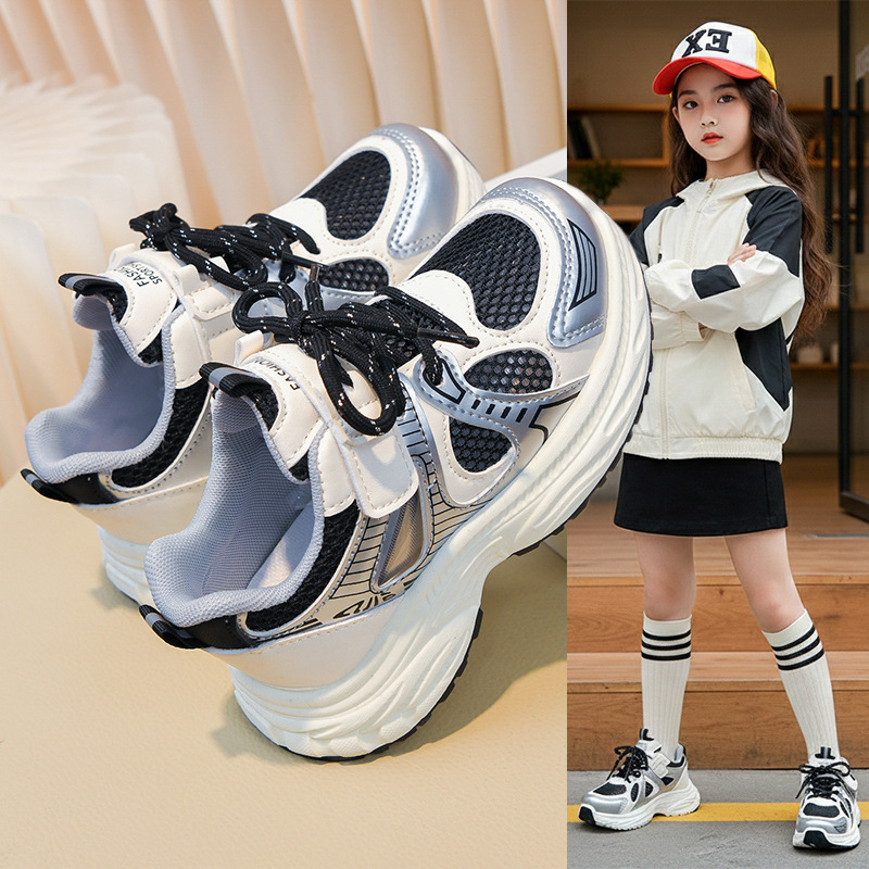 Girls' sports shoes 2026 spring new fashionable, versatile, comfortable, height increasing casual shoes for elementary school students, soft soled sports shoes Girls' sports shoes 2026 spring new fashionable, versatile, comfortable, height increasing casual shoes for elementary school students, soft soled sports shoes