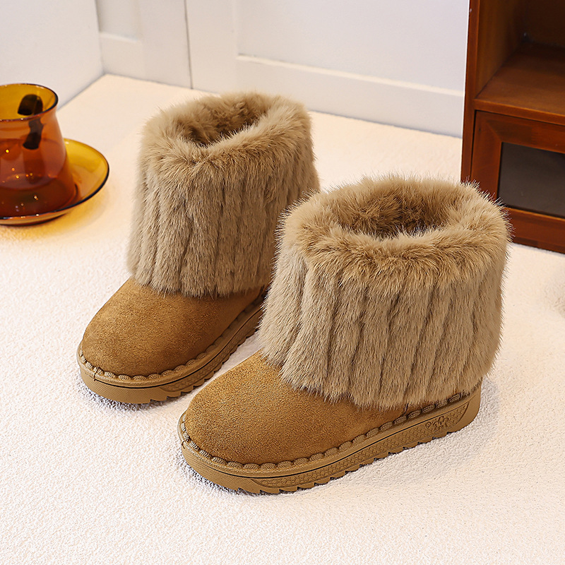 Children's Snow Boots 2026 Winter New Style Girls' Fashion Velvet Warm Boots Baby Non slip Floor Socks Short Boots Children's Snow Boots 2026 Winter New Style Girls' Fashion Velvet Warm Boots Baby Non slip Floor Socks Short Boots