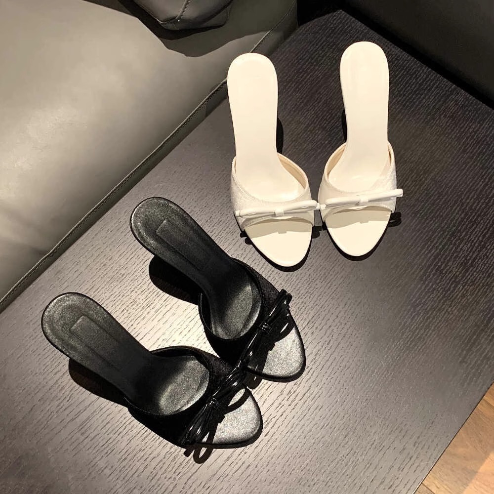 Cool drag women's summer outdoor wear 2025 new one-piece drag fairy fashion bow slippers sandals high heels Cool drag women's summer outdoor wear 2025 new one-piece drag fairy fashion bow slippers sandals high heels