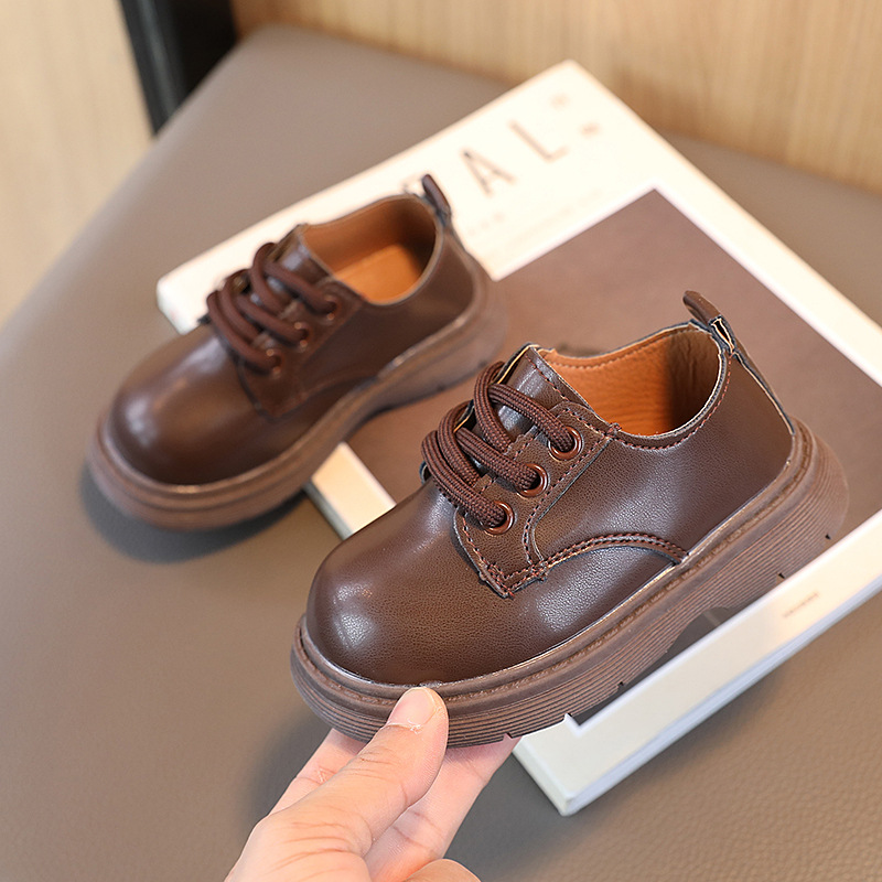 Children's Little Leather Shoes 2024 Spring New Style for Little Girls Simple British Performance Shoes Baby Soft soled Boys' Single Shoes Children's Little Leather Shoes 2024 Spring New Style for Little Girls Simple British Performance Shoes Baby Soft soled Boys' Single Shoes