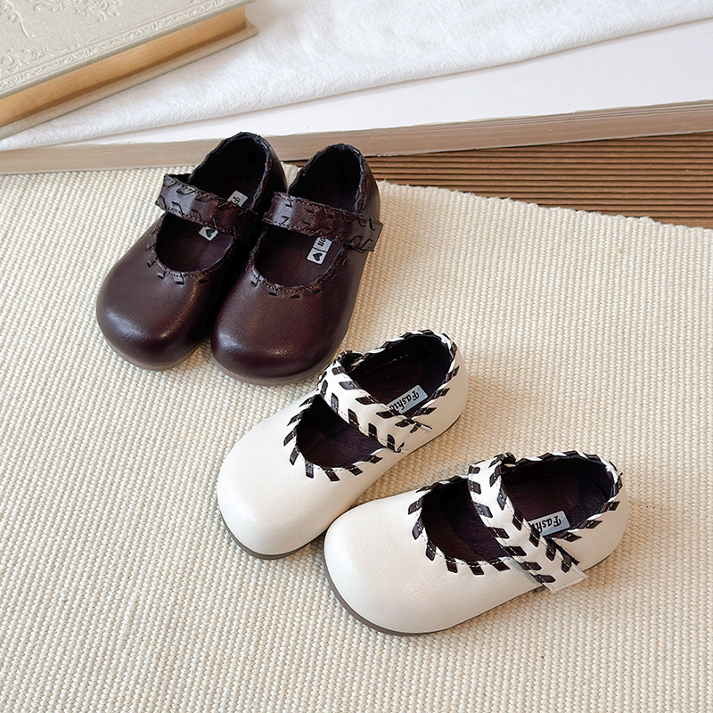 Children's Little Leather Shoes Spring 2026 New Style for Little Girls Fashion Retro Temperament Single Shoes Versatile Flat Princess Shoes