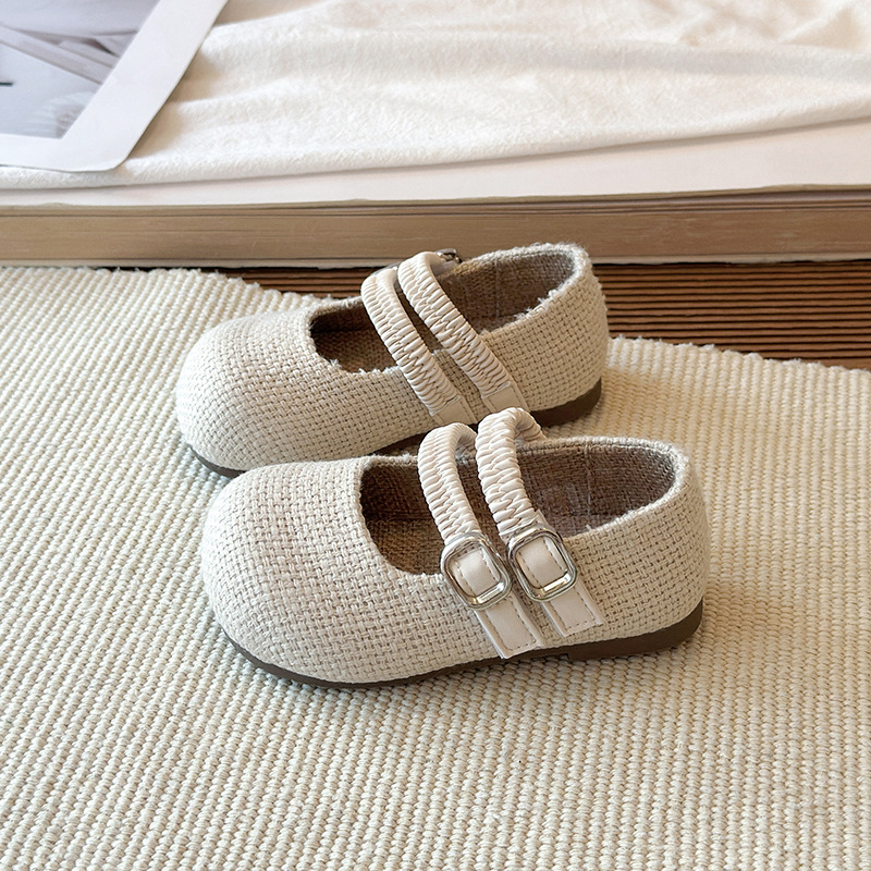 Girls' Boken leather shoes 2026 vintage plush Mary Jane leather shoes baby double button flat bottom anti slip single shoes Girls' Boken leather shoes 2026 vintage plush Mary Jane leather shoes baby double button flat bottom anti slip single shoes