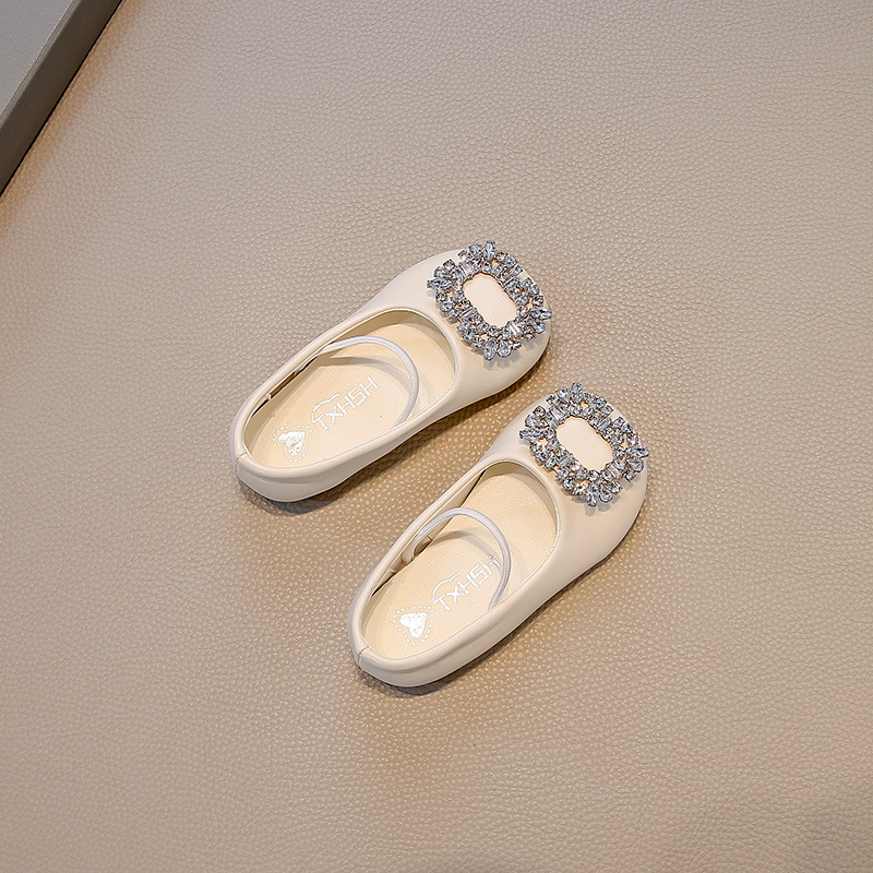 French style square toe ballet children's shoes for women in spring and summer of 2025, new water diamond one foot skirt, soft sole single shoe French style square toe ballet children's shoes for women in spring and summer of 2025, new water diamond one foot skirt, soft sole single shoe