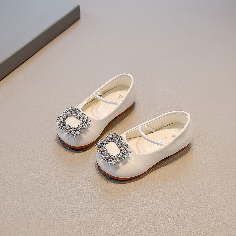 French style square toe ballet children's shoes for women in spring and summer of 2025, new water diamond one foot skirt, soft sole single shoe French style square toe ballet children's shoes for women in spring and summer of 2025, new water diamond one foot skirt, soft sole single shoe