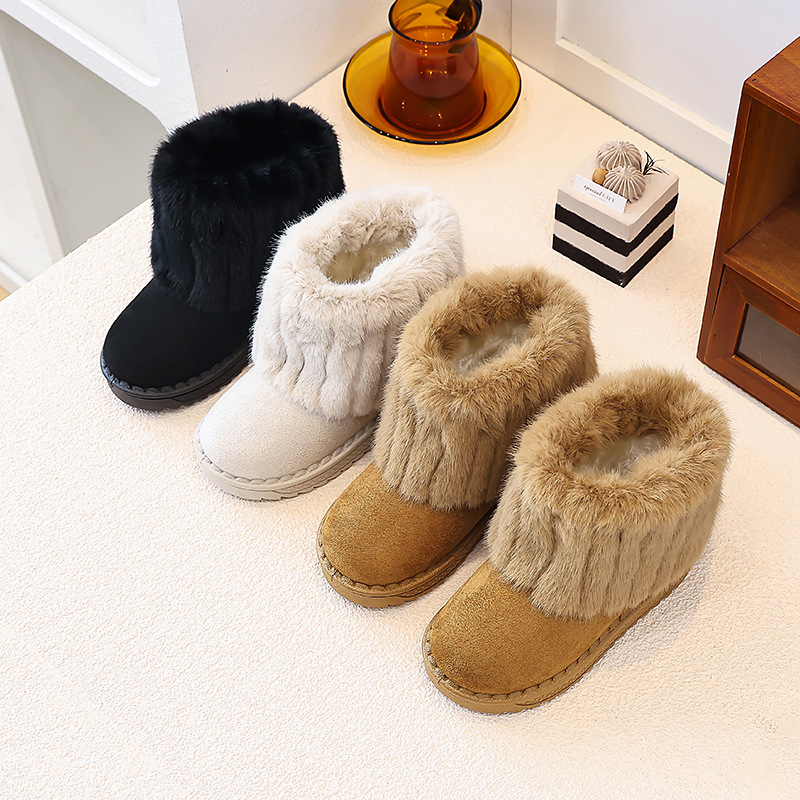 Children's Snow Boots 2026 Winter New Style Girls' Fashion Velvet Warm Boots Baby Non slip Floor Socks Short Boots Children's Snow Boots 2026 Winter New Style Girls' Fashion Velvet Warm Boots Baby Non slip Floor Socks Short Boots