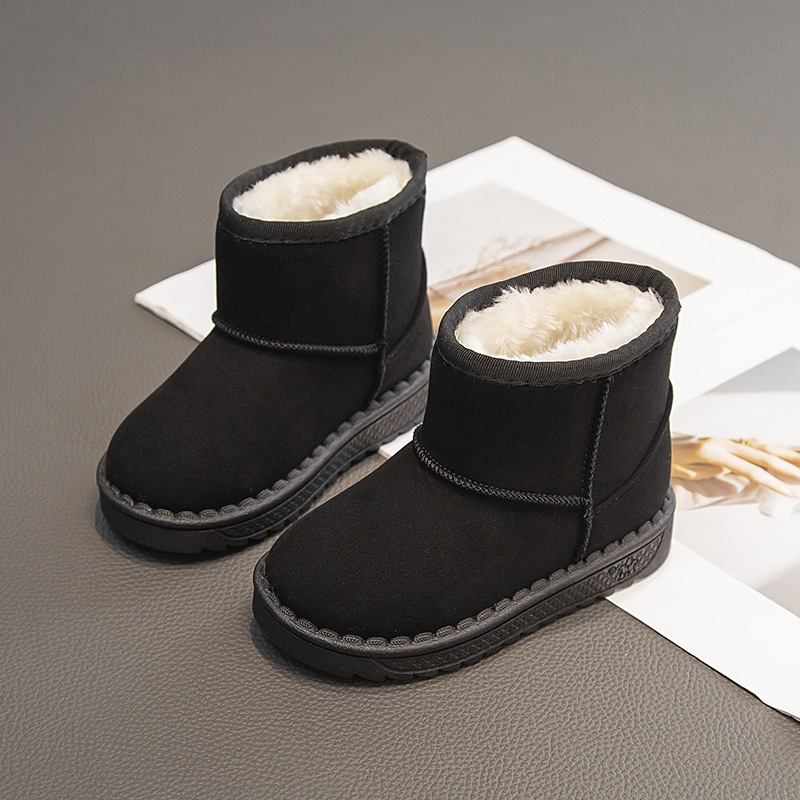 Children's snow boots 2024 winter versatile girls' boots baby plush warm boys' short boots anti slip Children's snow boots 2024 winter versatile girls' boots baby plush warm boys' short boots anti slip