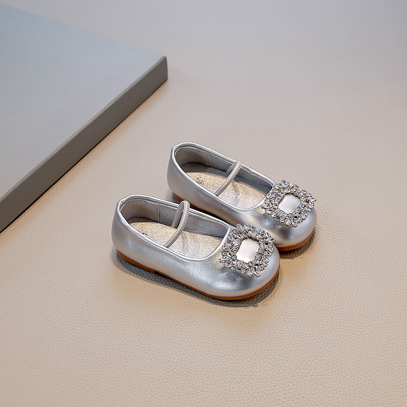 French style square toe ballet children's shoes for women in spring and summer of 2025, new water diamond one foot skirt, soft sole single shoe French style square toe ballet children's shoes for women in spring and summer of 2025, new water diamond one foot skirt, soft sole single shoe