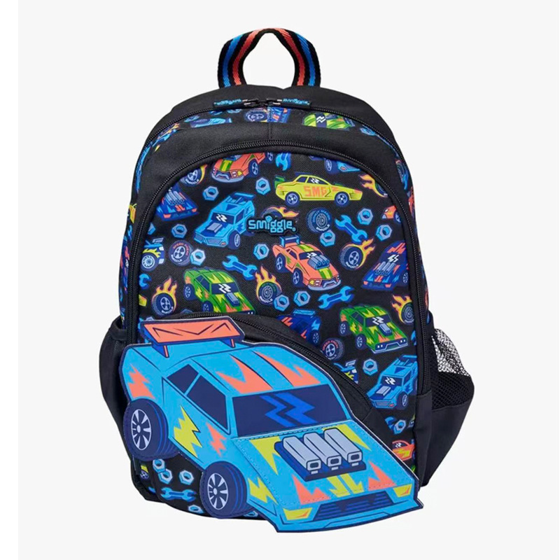 Australian Smiggle backpack children's large capacity backpack black auto repair shop combination set series