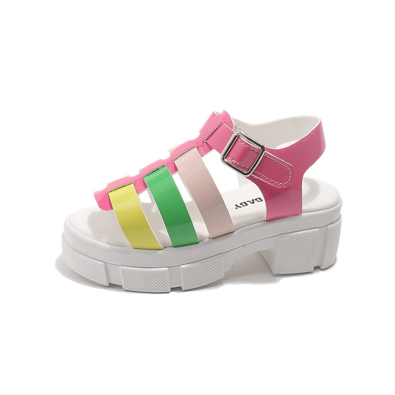 Cross border girls' sandals 2026 summer new color thick heel slippers fashionable temperament beach outdoor casual sandals Cross border girls' sandals 2026 summer new color thick heel slippers fashionable temperament beach outdoor casual sandals