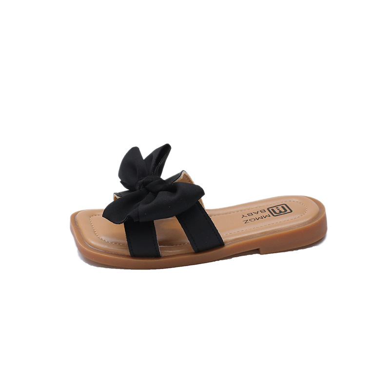 Girls' slippers 2024 summer new Korean version baby bow sandals versatile soft bottom exposed toe sandals for little girls Girls' slippers 2024 summer new Korean version baby bow sandals versatile soft bottom exposed toe sandals for little girls
