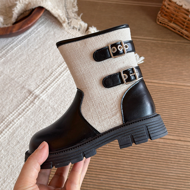 Girls' Fashion Boots 2026 Autumn New Collection Children's Versatile Western Style Medium High Top Leather Boots Korean Version Princess Soft Bottom Leather Boots Girls' Fashion Boots 2026 Autumn New Collection Children's Versatile Western Style Medium High Top Leather Boots Korean Version Princess Soft Bottom Leather Boots