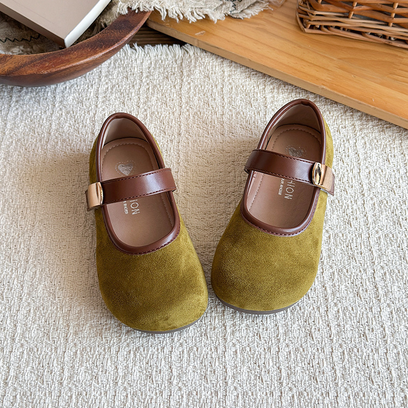 2026 Boken Mary Jane Shallow Mouth Children's Single Shoes New Velcro Flat Bottom Dress Versatile Bean Girls' Single Shoes 2026 Boken Mary Jane Shallow Mouth Children's Single Shoes New Velcro Flat Bottom Dress Versatile Bean Girls' Single Shoes