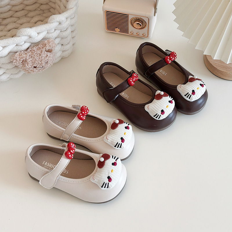 Girls' Little Leather Shoes 2026 Spring and Autumn New Style Little Girls' Fashion Korean Edition Cartoon Princess Shoes Middle Children's Soft soled Single Shoes
