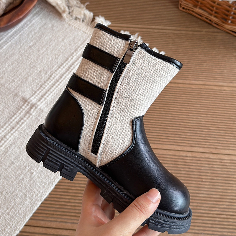 Girls' Fashion Boots 2026 Autumn New Collection Children's Versatile Western Style Medium High Top Leather Boots Korean Version Princess Soft Bottom Leather Boots Girls' Fashion Boots 2026 Autumn New Collection Children's Versatile Western Style Medium High Top Leather Boots Korean Version Princess Soft Bottom Leather Boots