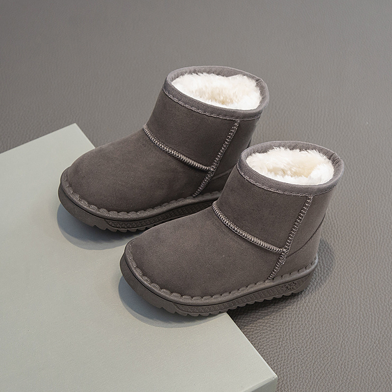 Children's snow boots 2024 winter versatile girls' boots baby plush warm boys' short boots anti slip Children's snow boots 2024 winter versatile girls' boots baby plush warm boys' short boots anti slip