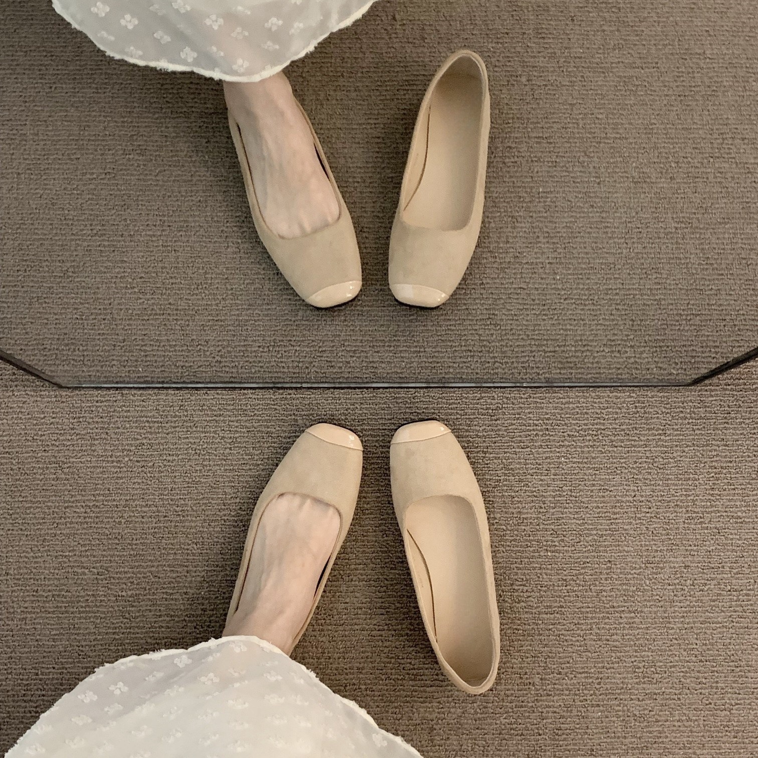 Flat bottomed French temperament Apricot single shoes Fairy women's shoes Spring and Autumn 2024 new summer gentle small fragrant style Evening grandma shoes