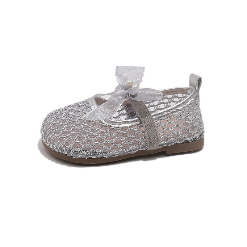 Children's Sandals 2026 Spring/Summer New Collection: Little Girls' Bow Princess Sandals Korean Edition Fashion Knitted Girls' Mesh Shoes Children's Sandals 2026 Spring/Summer New Collection: Little Girls' Bow Princess Sandals Korean Edition Fashion Knitted Girls' Mesh Shoes