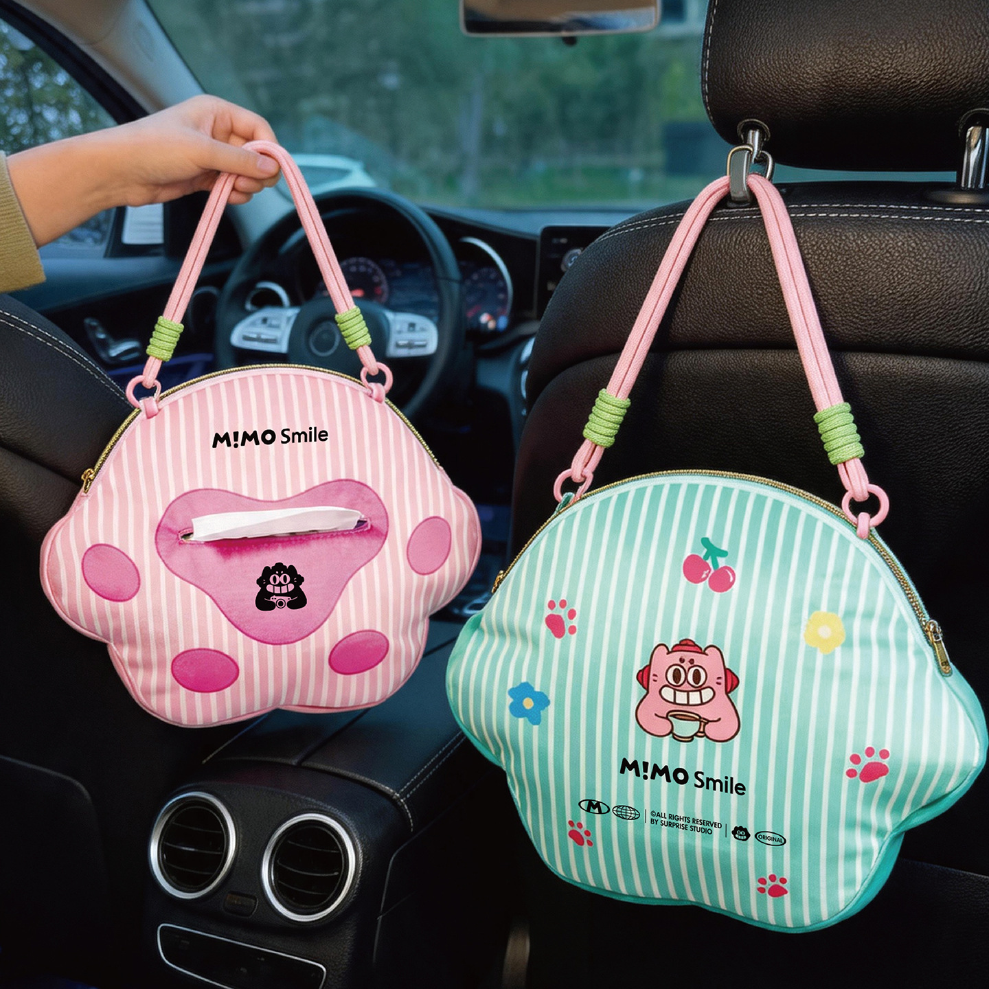 New home car mounted tissue hanging bag wall hanging storage bag suitable for washbasin, kitchen, bedroom, living room