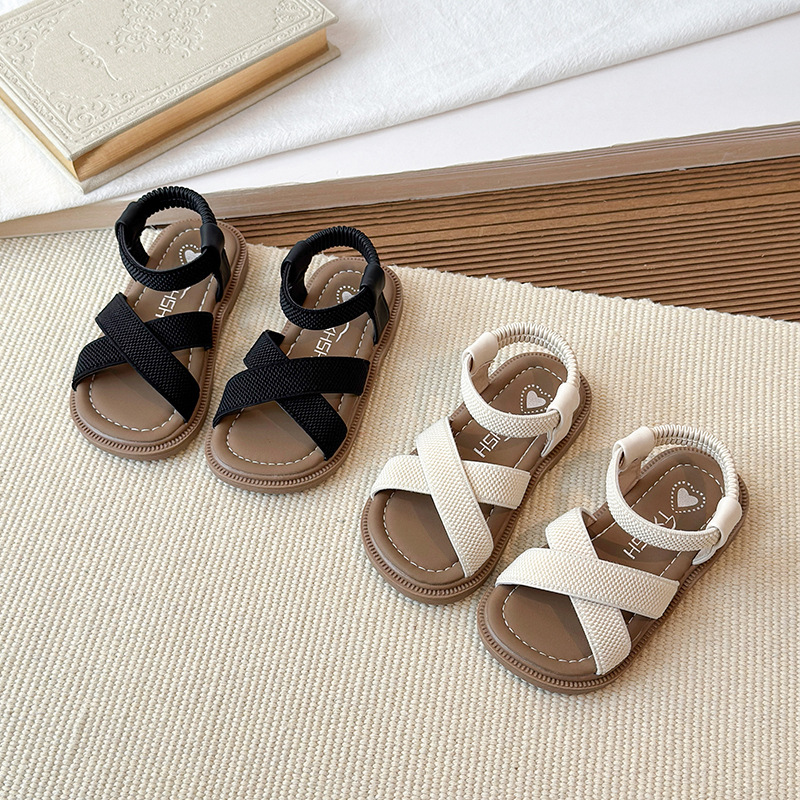 Children's Sandals 2026 Spring New Style Korean Edition Fashion Princess Sandals for Little Girls, Middle Children's Soft Bottom Non slip Beach Shoes