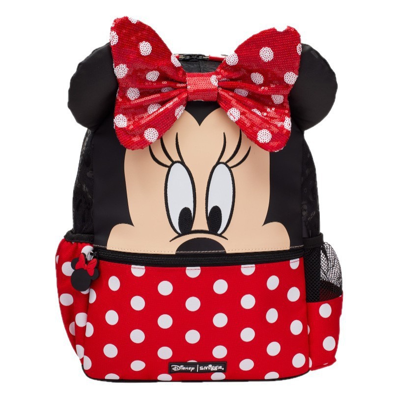 Australian Smiggle Red Minie Series Student Backpack Pullrod Backpack Double layer Lunch Box Pen Box Wallet Water Cup