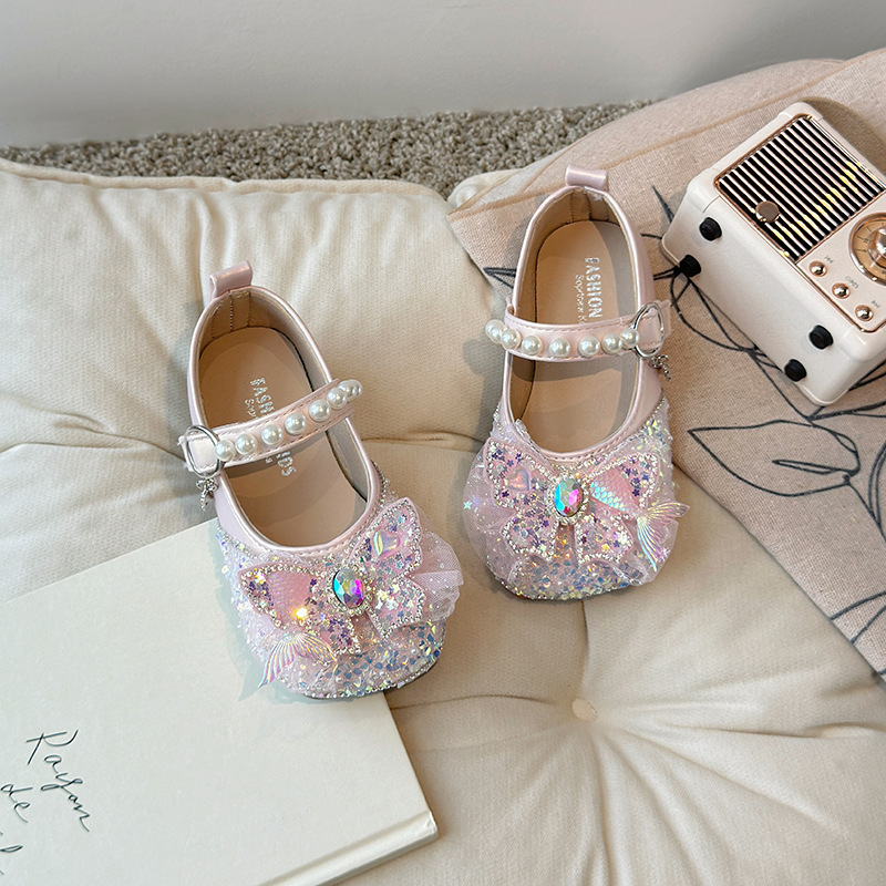2025 Children's Small Leather Shoes Cross border Spring New Style Girls' Soft Bottom Water Diamond Single Shoes Princess Children's Performance Shoes Wholesale 2025 Children's Small Leather Shoes Cross border Spring New Style Girls' Soft Bottom Water Diamond Single Shoes Princess Children's Performance Shoes Wholesale
