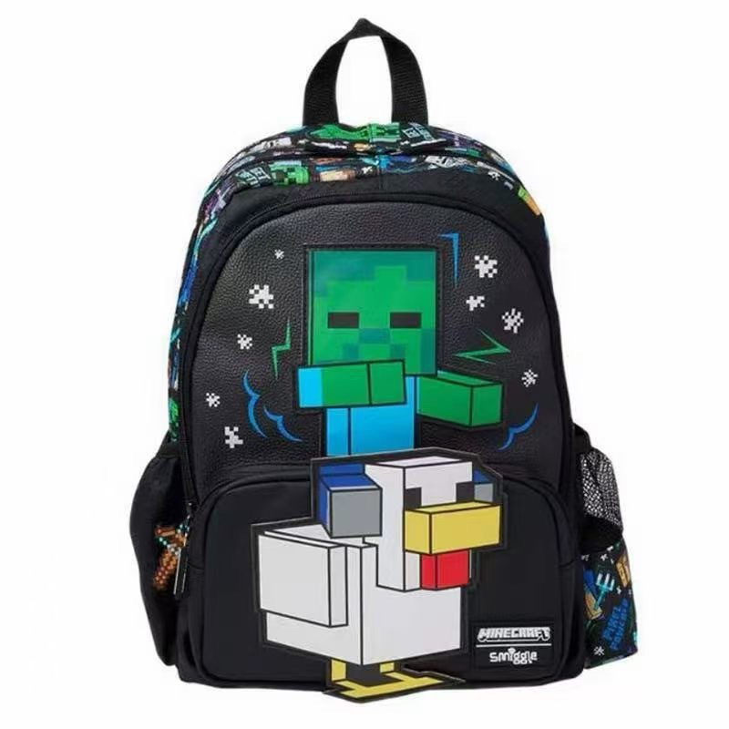 Australian Simggle's new Minecraft children's backpack cartoon backpack for primary school students, spinal protection to reduce the burden on children