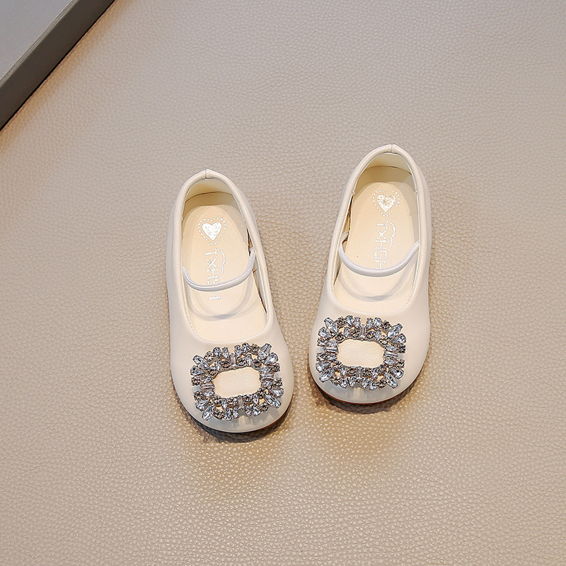 French style square toe ballet children's shoes for women in spring and summer of 2025, new water diamond one foot skirt, soft sole single shoe French style square toe ballet children's shoes for women in spring and summer of 2025, new water diamond one foot skirt, soft sole single shoe