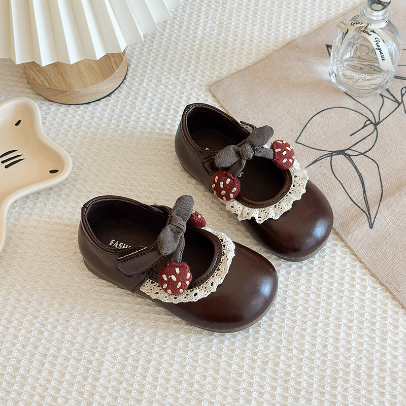 Girl's stylish cute cartoon bow princess shoes 2026 Spring and Autumn new children's walking shoes, children's leather shoes Girl's stylish cute cartoon bow princess shoes 2026 Spring and Autumn new children's walking shoes, children's leather shoes