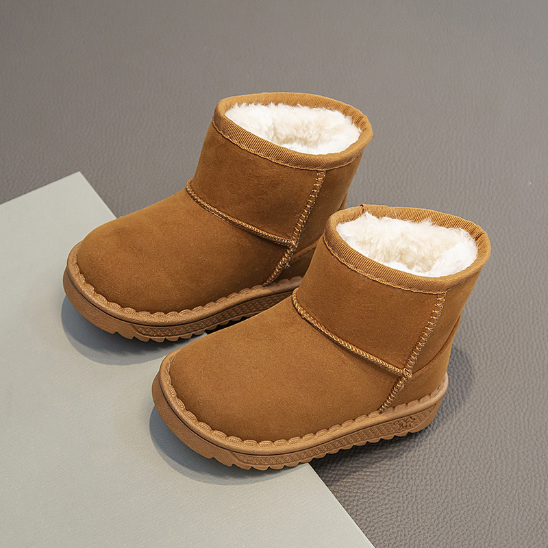 Children's snow boots 2024 winter versatile girls' boots baby plush warm boys' short boots anti slip Children's snow boots 2024 winter versatile girls' boots baby plush warm boys' short boots anti slip